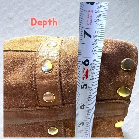 Hammitt Crystal Leather Doctor Bag Purse Satchel Brown Gold Studs - Picture 12 of 13